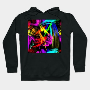 Neon colors, watercolor brush strokes Hoodie